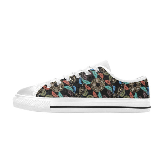 Ancient Greek Print Design LKS308 Women's White Low Top Shoes