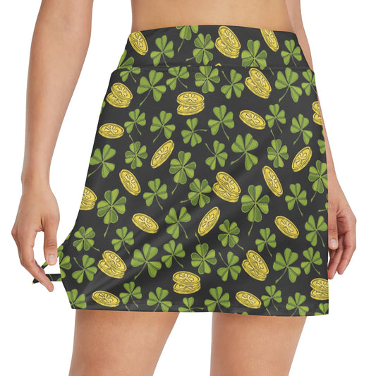 St Patricks Day Print Design LKS305 17" Golf & Pickleball Skort with Pockets