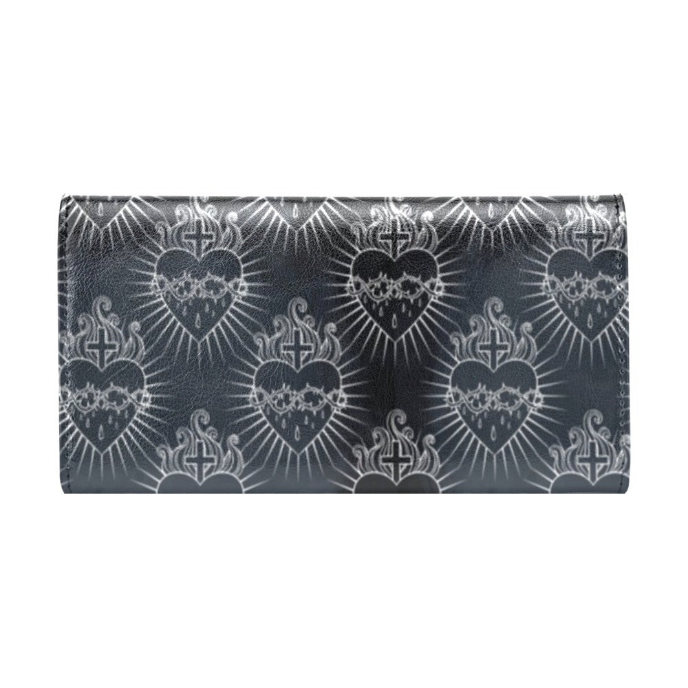 Christian Heart Tattoo Style Women's Trifold Wallet
