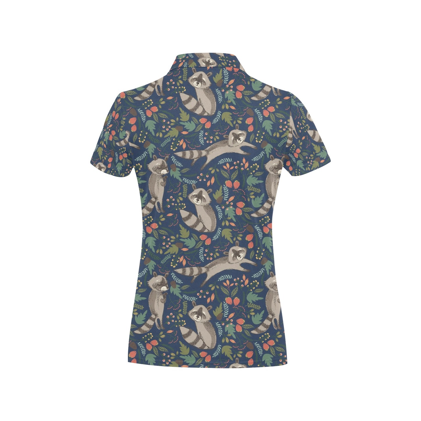 Raccoon Pattern Print Design A02 Women's Polo Shirt
