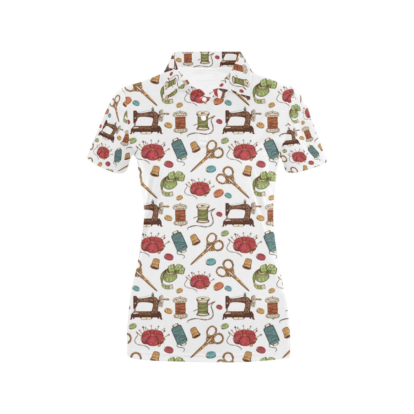 Sewing Equipment Print Design LKS304 Women's Polo Shirt