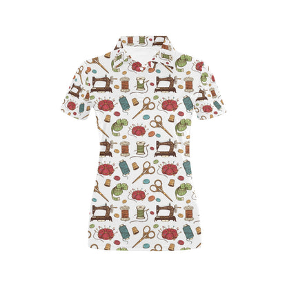 Sewing Equipment Print Design LKS304 Women's Polo Shirt