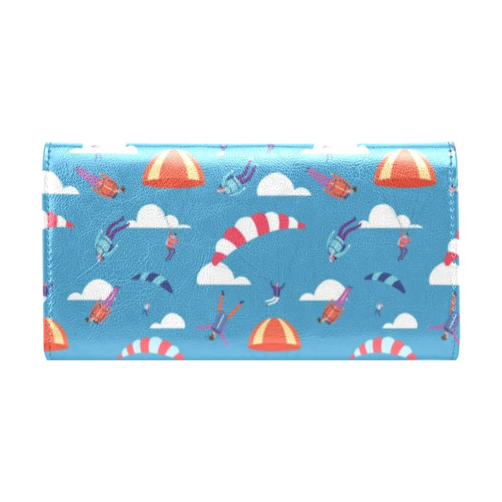 Skydiver Print Design LKS306 Women's Trifold Wallet
