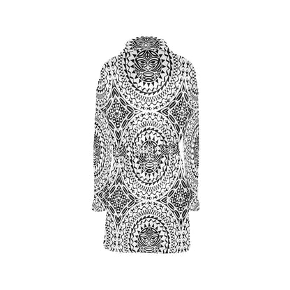 Polynesian Tribal Mask Women's Fleece Robe