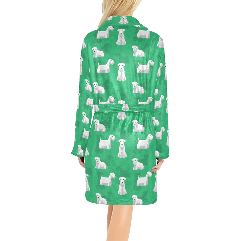 Sealyham Terriers Print Design LKS301 Women's Fleece Robe