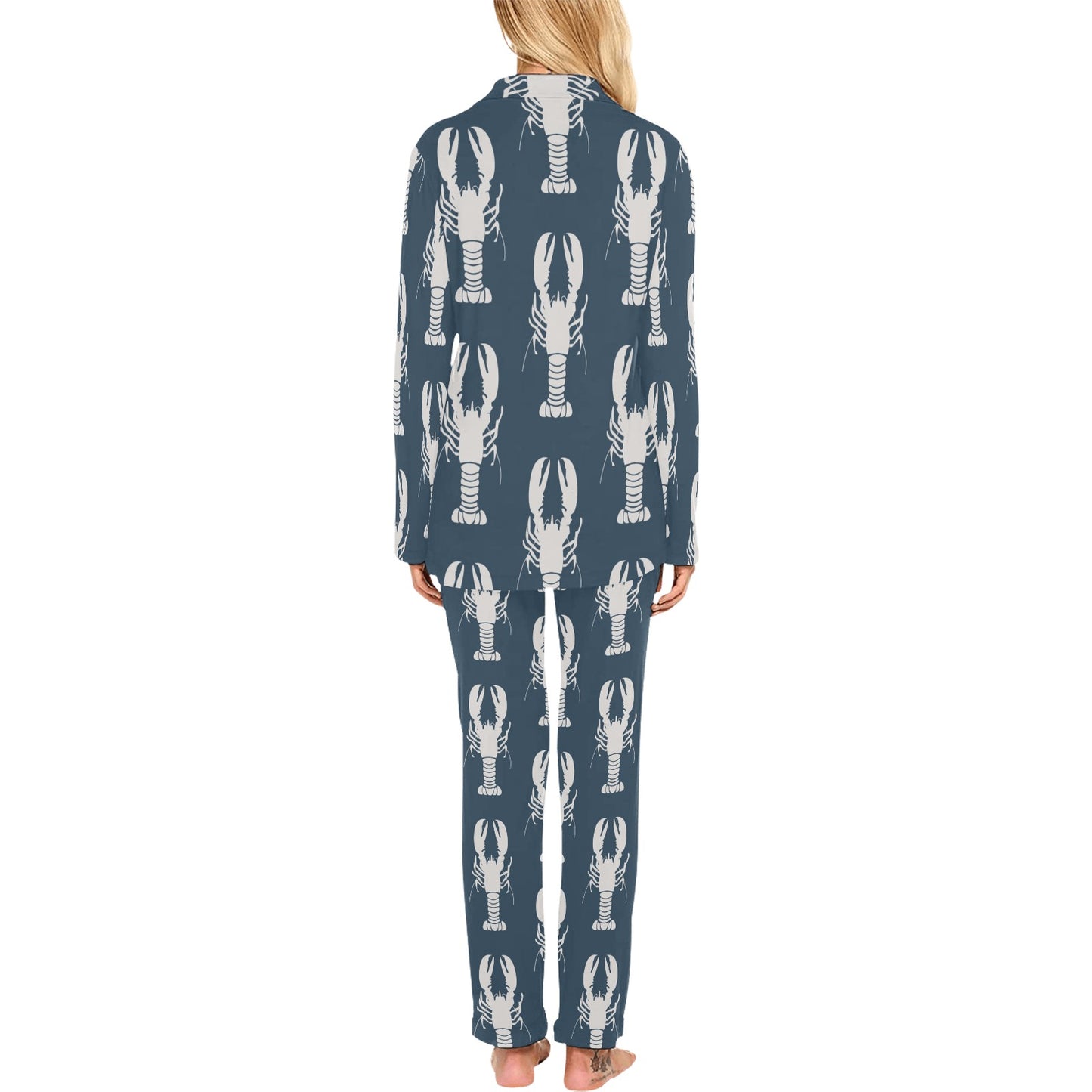 Lobster Pattern Print Design 02 Women's Long Pajama Set