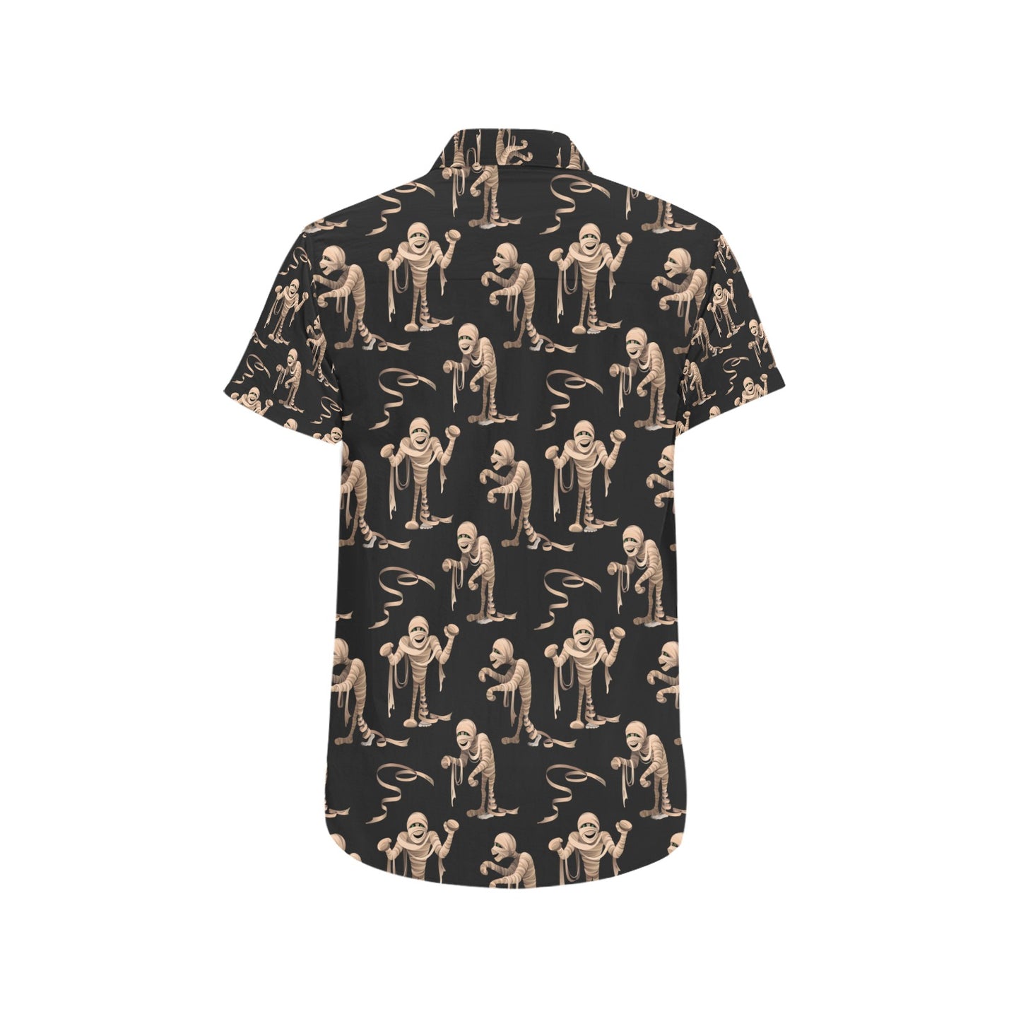 Mummy Print Design LKS302 Men Short Sleeve Button Up Shirt