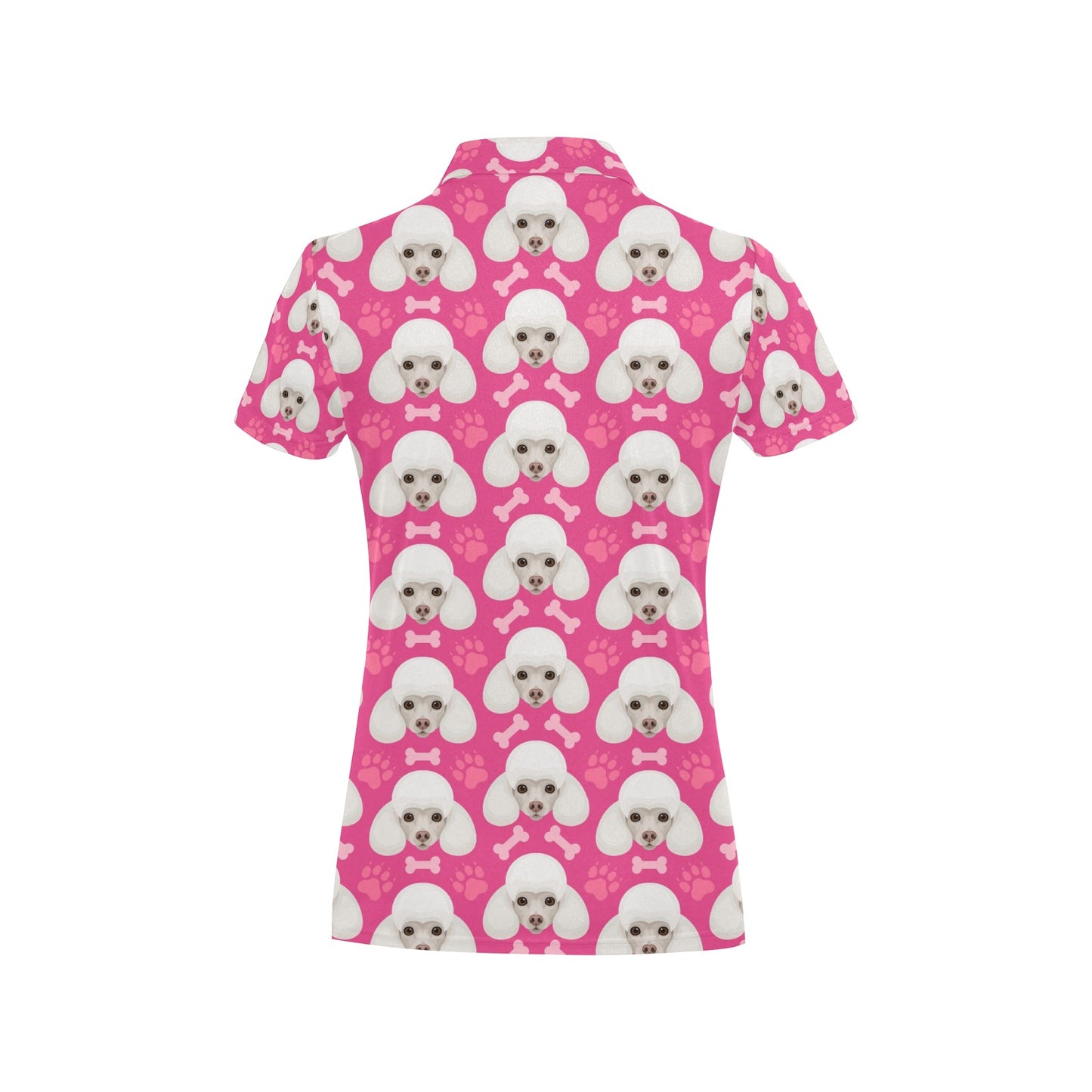 Poodle Pattern Print Design A04 Women's Polo Shirt