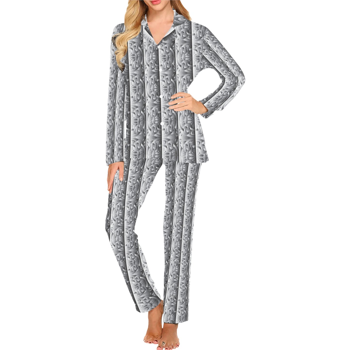 Celtic Pattern Print Design 03 Women's Long Pajama Set