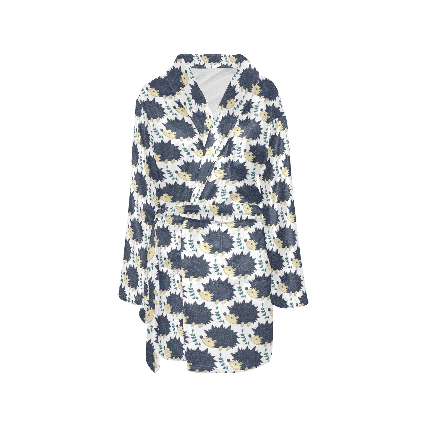 Hedgehog Print Design LKS401 Women's Fleece Robe