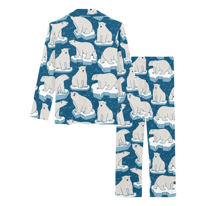 Polar Bear Pattern Print Design PB03 Women's Long Pajama Set