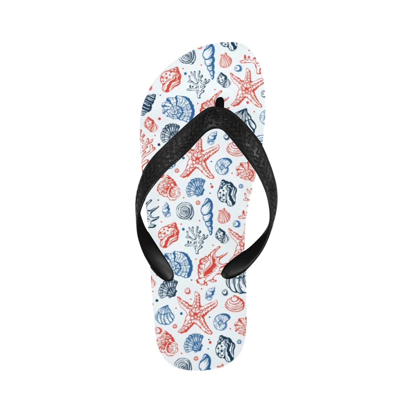 Seashell Print Design LKS307 Flip Flops