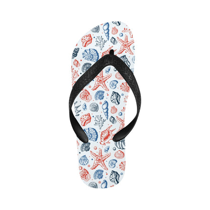 Seashell Print Design LKS307 Flip Flops
