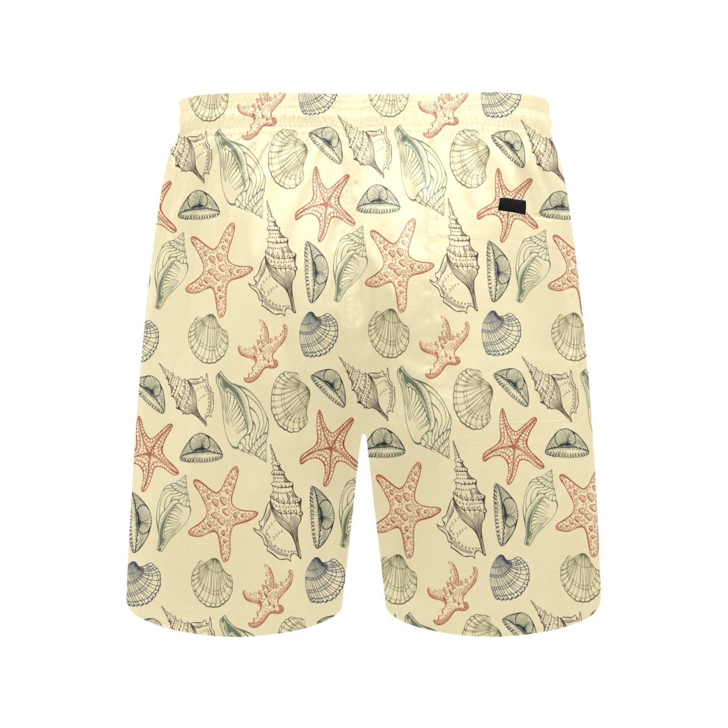 Seashell Print Design LKS305 Men's Swim Trunks Beach Shorts