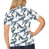 Blue Whale Pattern Print Design 03 Women's Polo Shirt