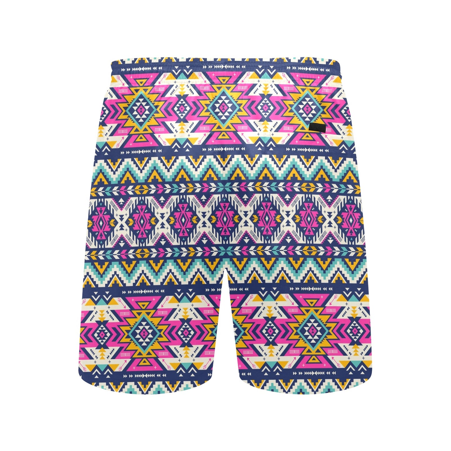 Aztec Pink Geometric Print Pattern Men's Swim Trunks Beach Shorts