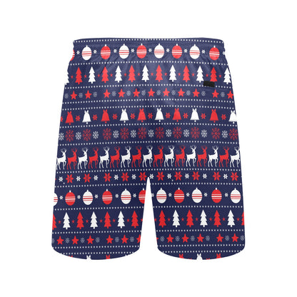 Reindeer Print Design LKS404 Men's Swim Trunks Beach Shorts