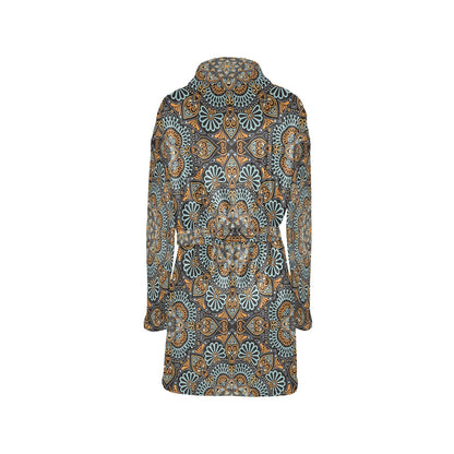 Mandala Pattern Print Design 05 Women's Fleece Robe