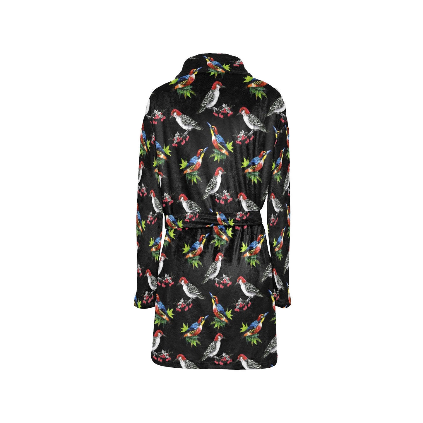 Birds Pattern Print Design 06 Women's Fleece Robe