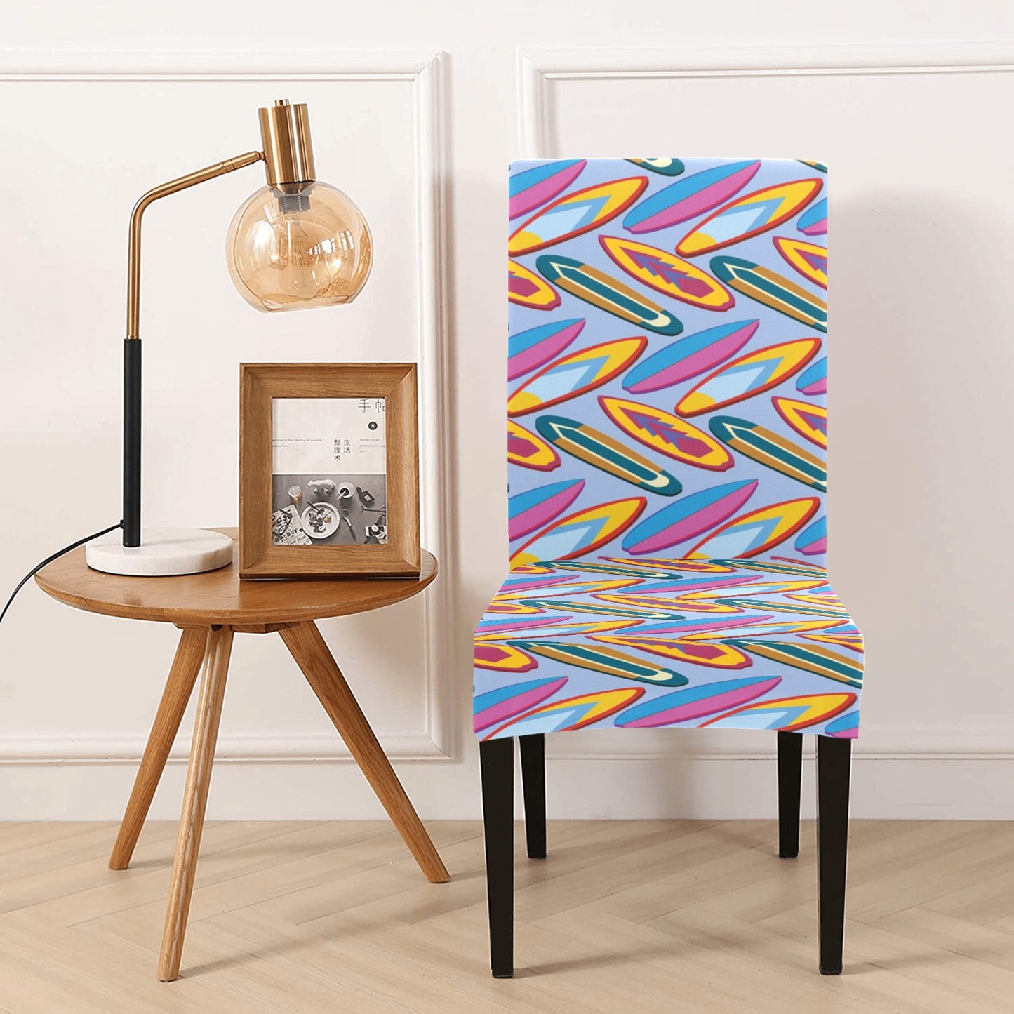 Surfboard Pattern Print Design LKS303 Dining Chair Slipcover
