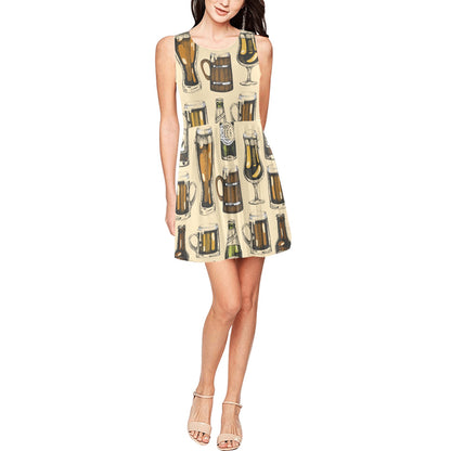 Beer Pattern Print Design 04 Sleeveless Dress