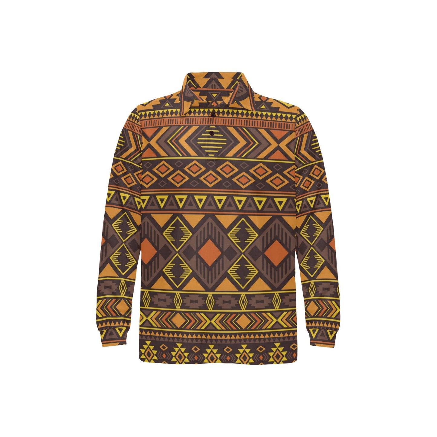 Navajo Pattern Print Design A06 Long Sleeve Polo Shirt For Men's
