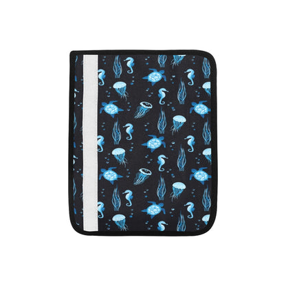 Sea Turtle Jelly Fish Sea Horse Print Design LKS3014 Car Seat Belt Cover