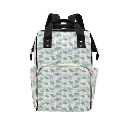 Water Lily Print Design LKS305 Diaper Bag Backpack
