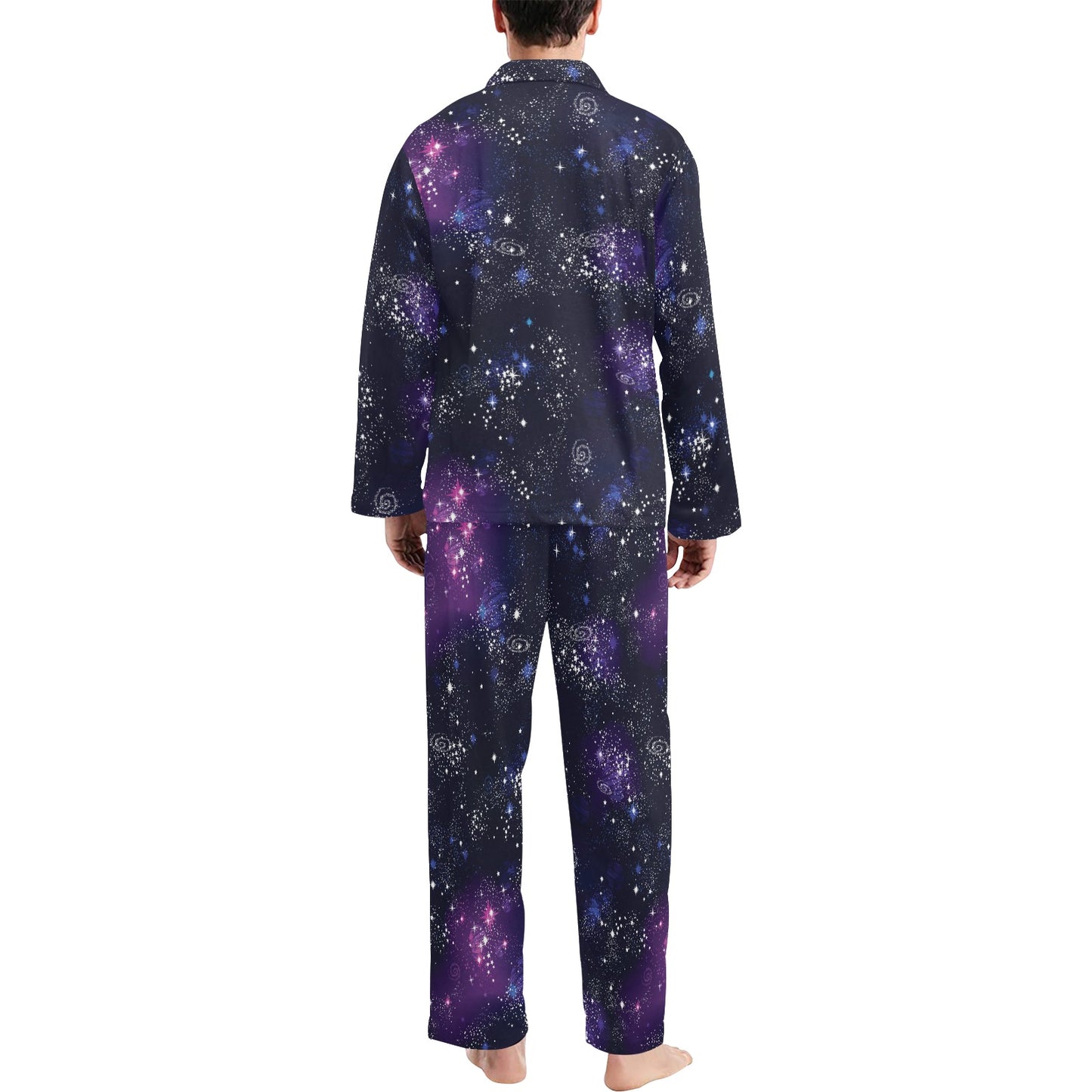 Cosmic Pattern Print Design 03 Men's Long Pajama Set