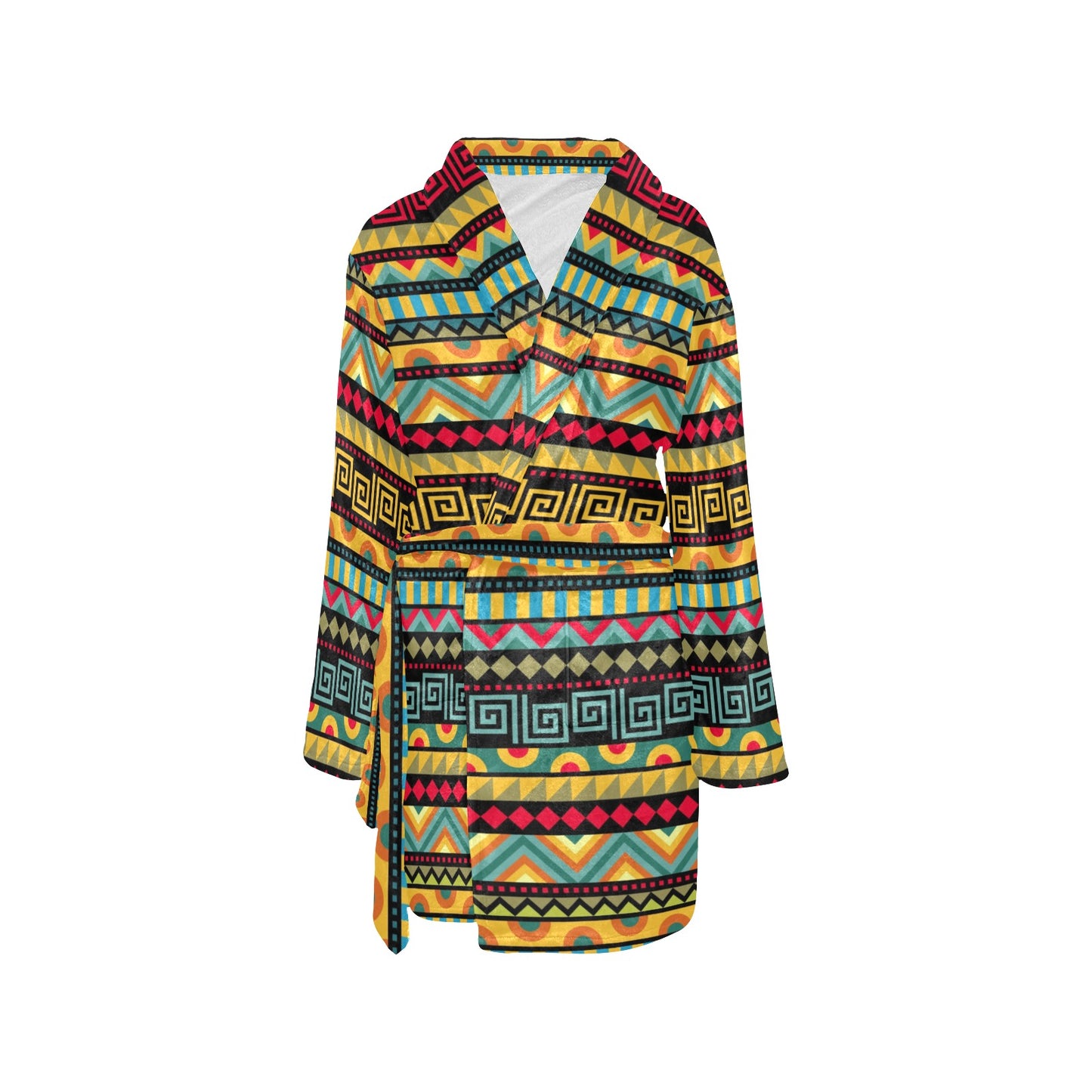 African Pattern Print Design 03 Women's Fleece Robe
