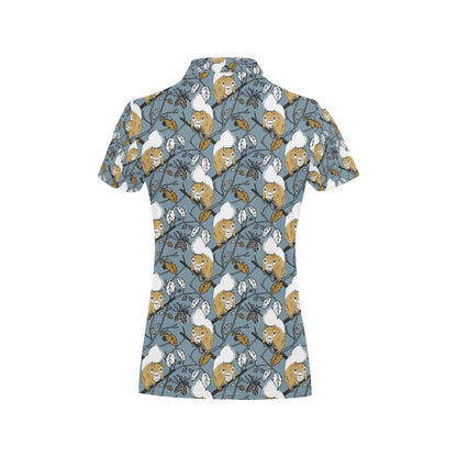 Squirrel Print Design LKS305 Women's Polo Shirt