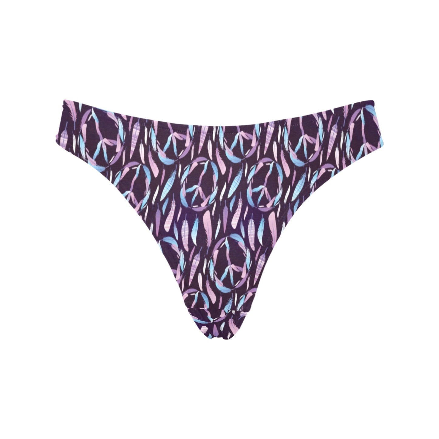 Peace Sign Feather Design Print Women's Thongs