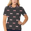 Dog Bone Pattern Print Design 04 Women's Polo Shirt