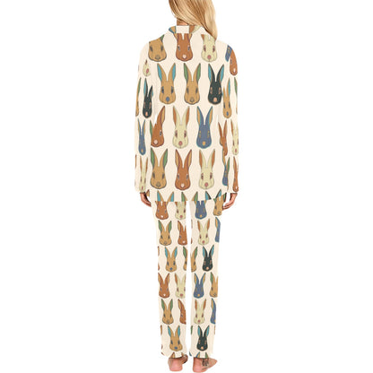 Rabbit Pattern Print Design RB04 Women's Long Pajama Set