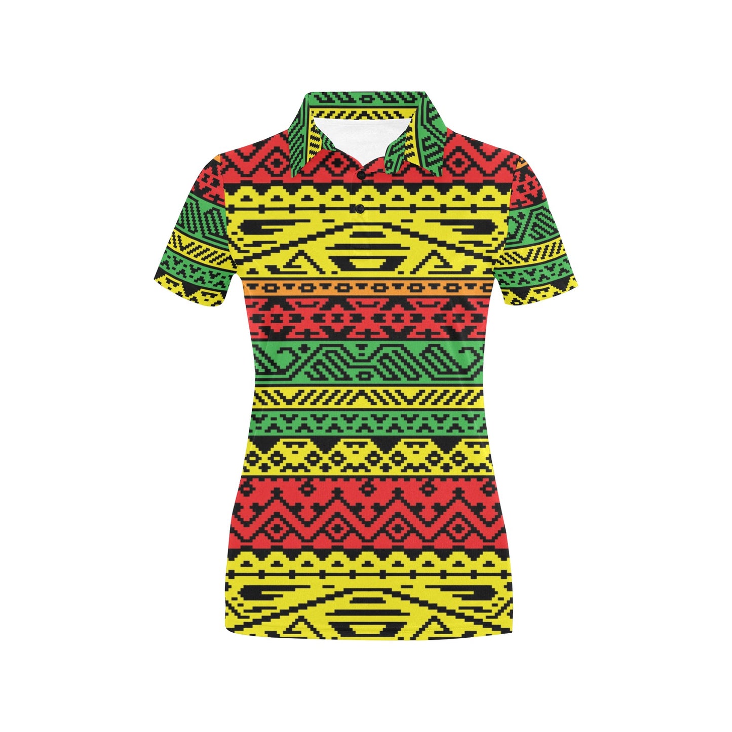 Rastafarian Pattern Print Design A02 Women's Polo Shirt