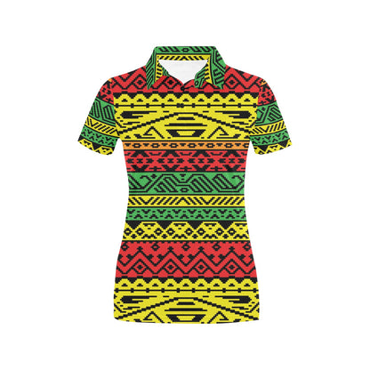 Rastafarian Pattern Print Design A02 Women's Polo Shirt