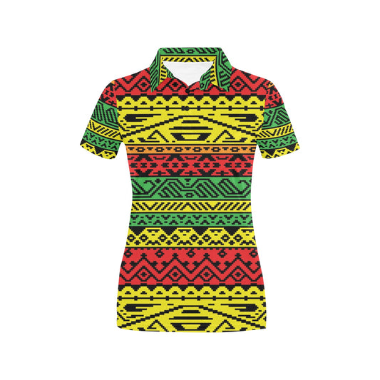 Rastafarian Pattern Print Design A02 Women's Polo Shirt