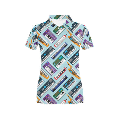 Synthesizer Pattern Print Design 02 Women's Polo Shirt