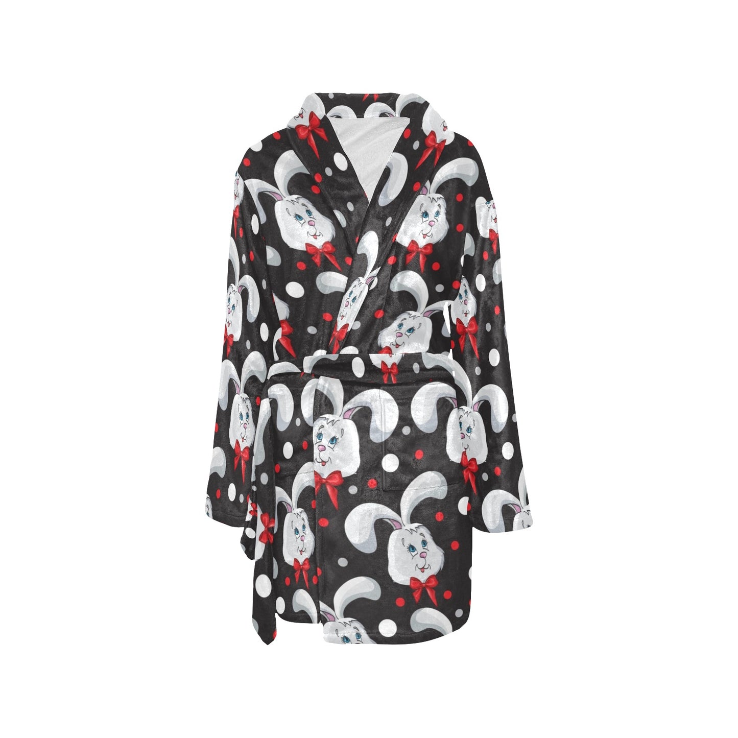 Rabbit Pattern Print Design RB012 Women's Fleece Robe