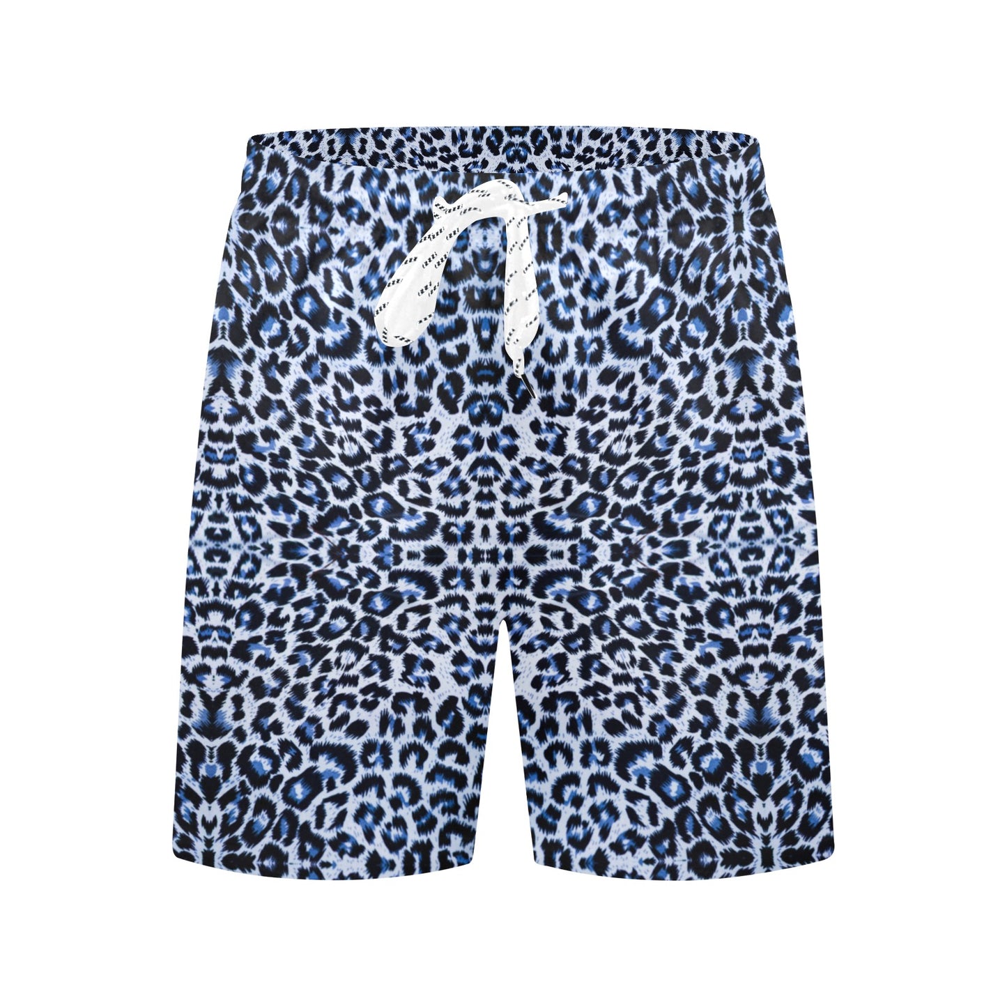 Leopard Blue Skin Print Men's Swim Trunks Beach Shorts