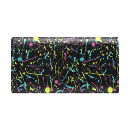 Splatter Multicolor Print Design LKS302 Women's Trifold Wallet