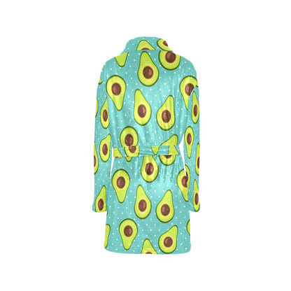 Avocado Pattern Print Design AC012 Women's Fleece Robe