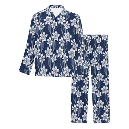Daffodils Pattern Print Design DF09 Men's Long Pajama Set