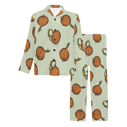 Onion Pattern Print Design A05 Men's Long Pajama Set