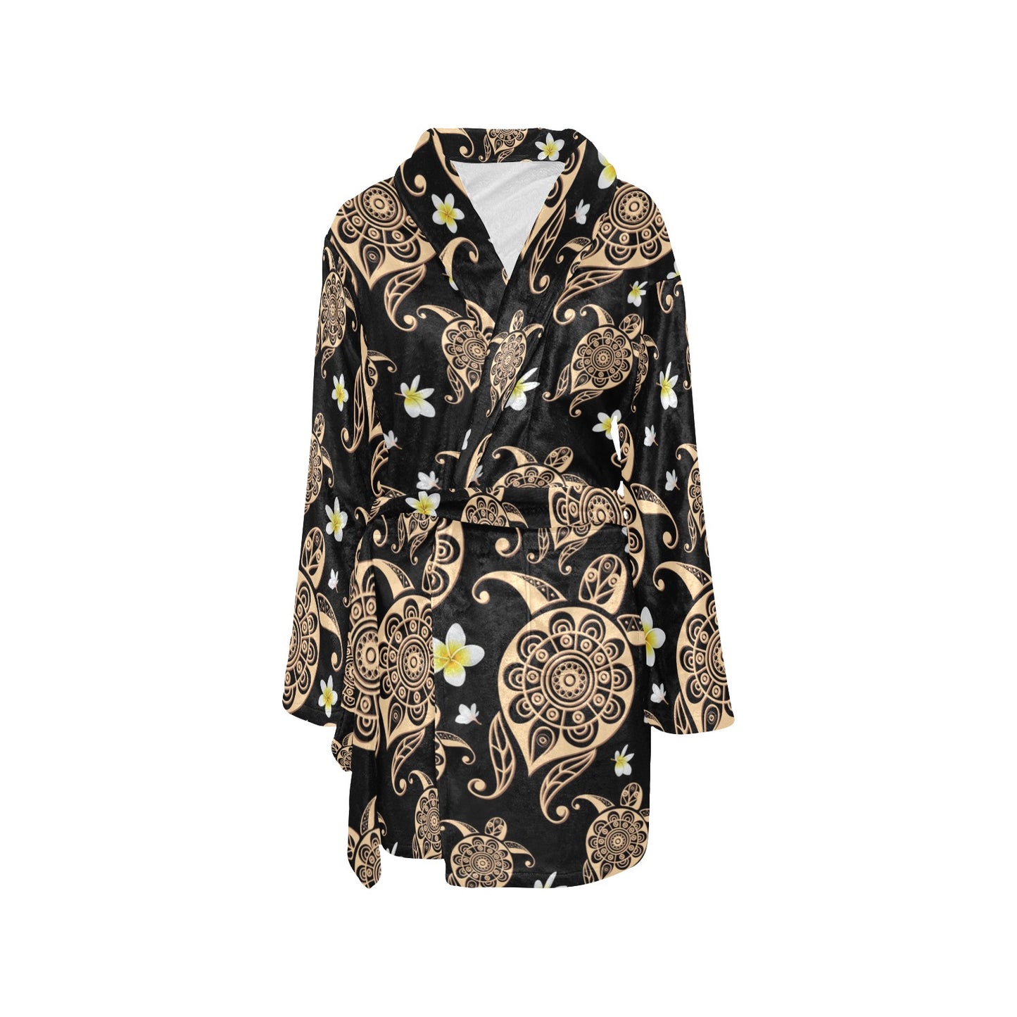 Turtle Polynesian Tribal Hawaiian Women's Fleece Robe