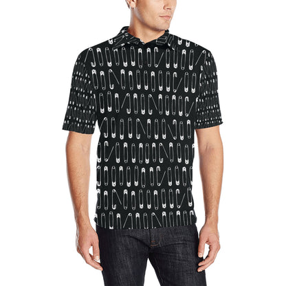 Safety Pin Print Design LKS302 Men Polo Shirt