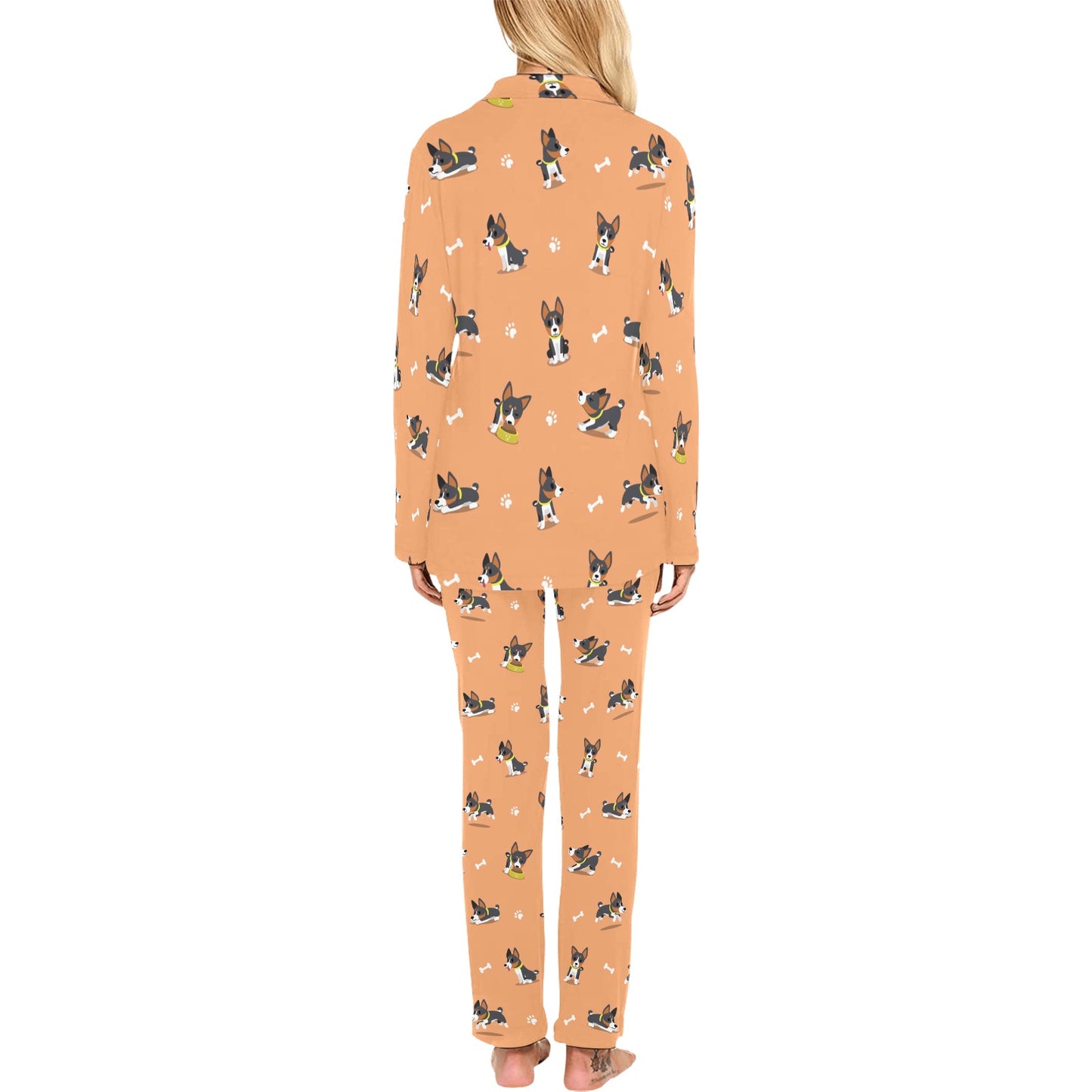 Basenji Pattern Print Design 01 Women's Long Pajama Set