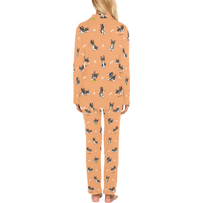 Basenji Pattern Print Design 01 Women's Long Pajama Set