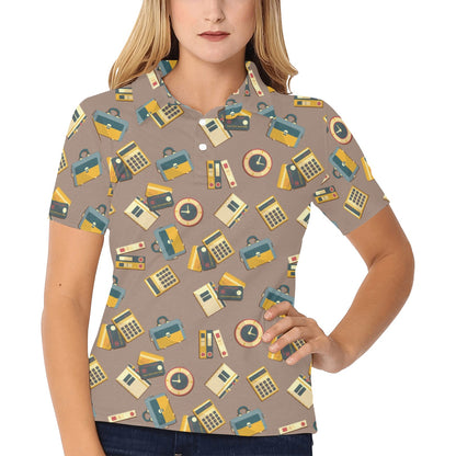 Accounting Financial Pattern Print Design 03 Women's Polo Shirt