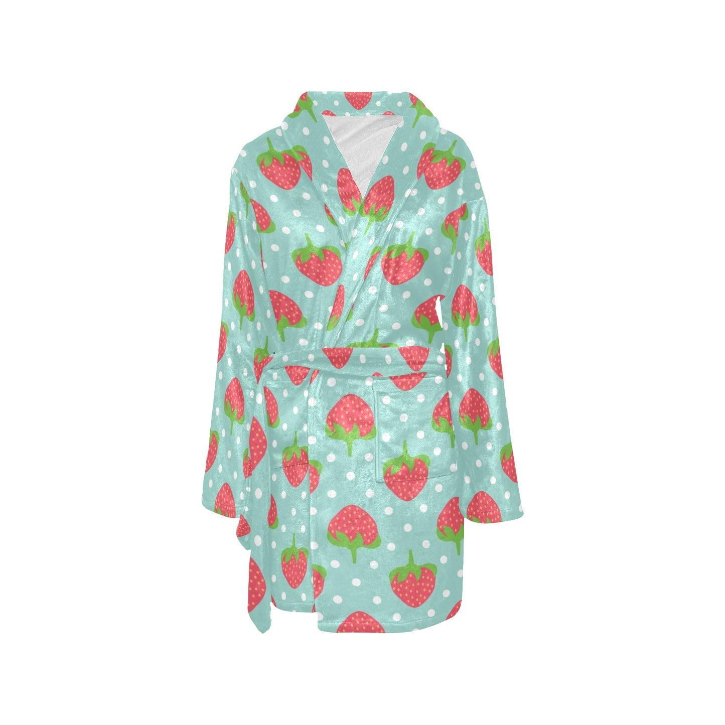 Strawberry Pattern Print Design SB06 Women's Fleece Robe